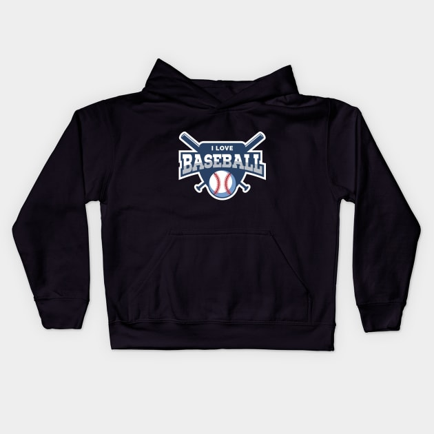 I Love Baseball Kids Hoodie by captainmood